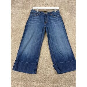 Y2K David Kahn Jeanswear Womens 8 Wide Leg Crop Jeans Medium Wash Gaucho Indie